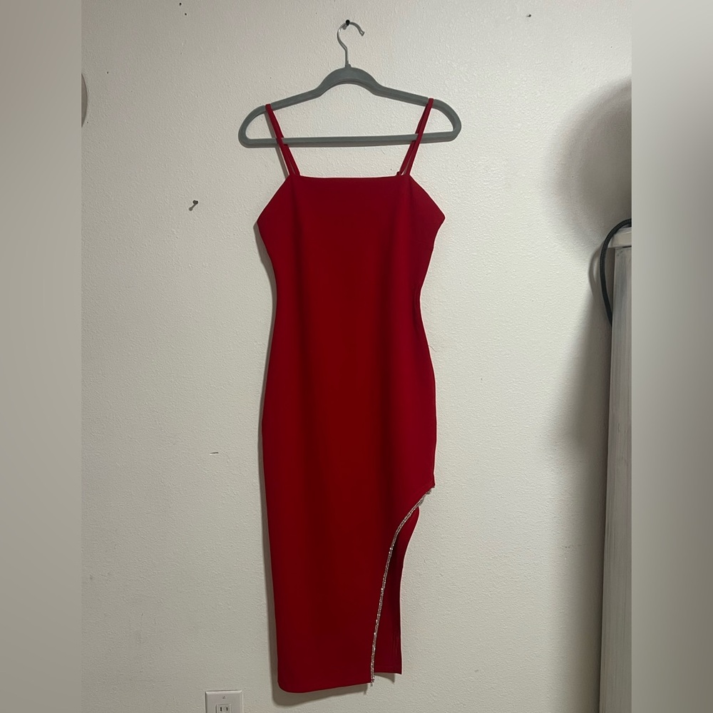 Madden Girl Striking Red Midi Dress